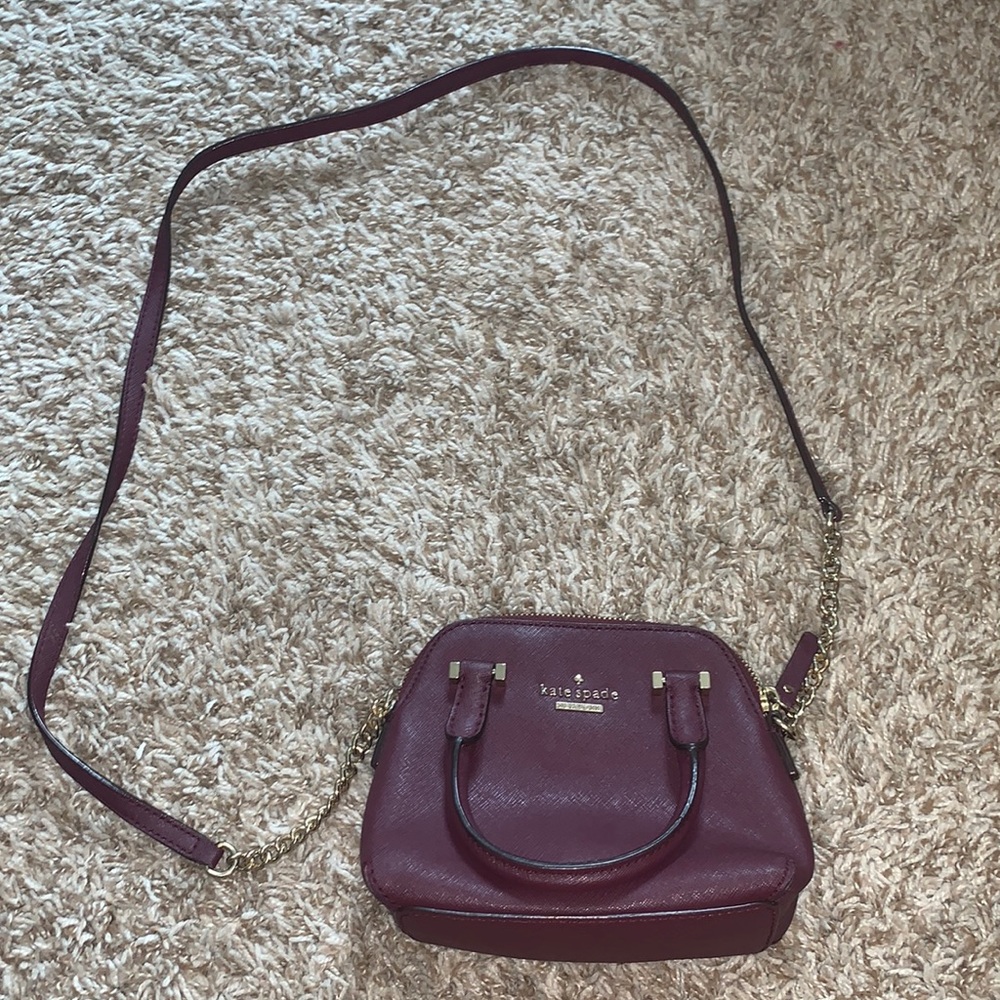 Kate Spade burgundy cross body mini purse